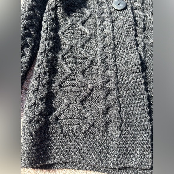 Inis Craft 100% Merino Wool Gray Cardigan Size S - Picture 4 of 13